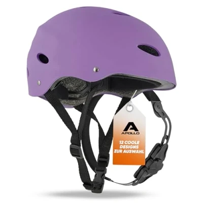 Afbeelding van Apollo Skate Helm Fietshelm Verstelbare Skateboard, Scooter, BMX Helm, met Verstelwiel Geschikt voor Kinderen, Volwassenen, in Verschillende Maten en Kleuren