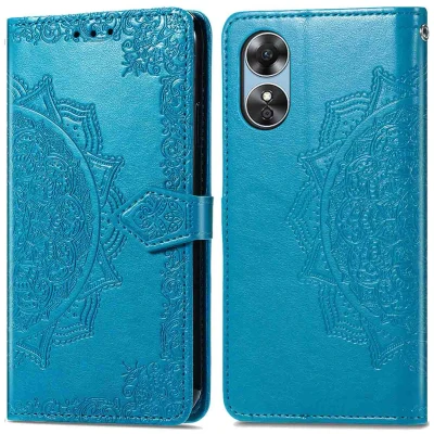 Afbeelding van Oppo A17 Hoesje Kunstleder iMoshion Bookcase Turquoise Telefoonhoesje