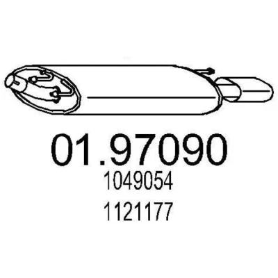 Afbeelding van MTS 01.97090 Einddemper 810mm