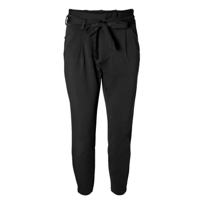 Afbeelding van VERO MODA CURVE cropped high waist slim fit paperbag broek VMEVA zwart