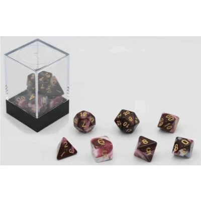 Afbeelding van Dobbelstenen Bruin/Wit 7 set Brick