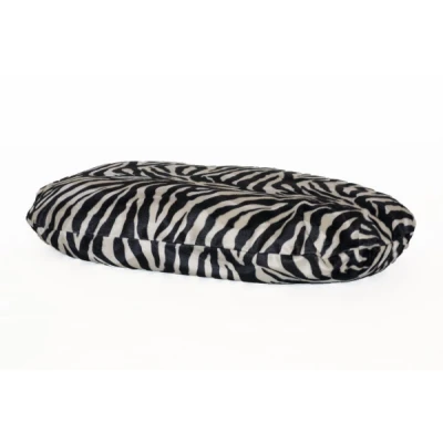 Afbeelding van Hondenkussen Ovaal zebra zwart/wit 102x67x15 cm Polyestervezels
