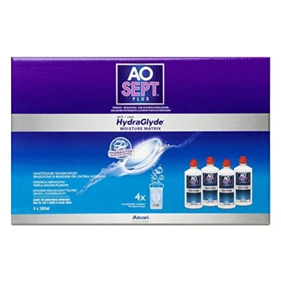 Afbeelding van Aosept Plus Met Hydraglyde verzorgingsproduct, systeemverpakking, 360 ml (4 pack)
