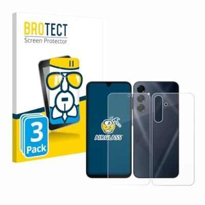 Afbeelding van BROTECT Screenprotector voor Samsung Galaxy A16 5G (Voor+Achter) Folie Beschermfolie Beschermglas transparant (3 Stuks)