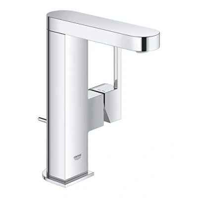Afbeelding van GROHE Plus 23871003 Badkraan, eenhands wastafelmengkraan, met trekstang afvoergarnituur, chroom