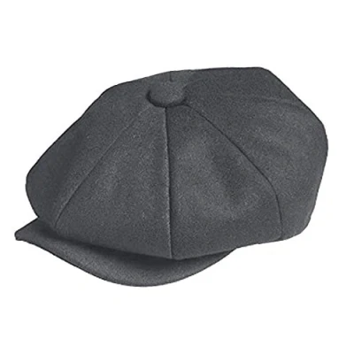 Afbeelding van TOSKATOK Uniseks heren dames effen 8 paneel wolmix Baker Boy Newsboy Gatsby platte pet, Grijs, One size