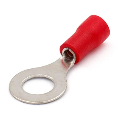 Afbeelding van Heschen Ring Terminal Crimp Connectors Vinyl Geïsoleerde Draad Elektrische Connector RV1.25 6 Stud size 1/4 &quot;voor 0.5 1.5mm² (22 16 AWG) Rood 100Pack