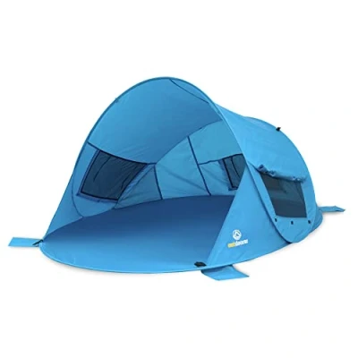 Afbeelding van Outdoorer Zack Premium Werp strandschelptent, blauw, UV 80.