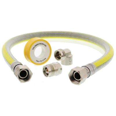 Afbeelding van Scanpart Gas Aansluit Set Rvs Flexibele 75Cm