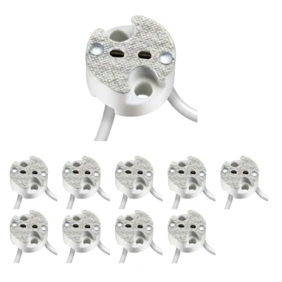 Afbeelding van ledscom.de 10 stuks GU5.3/G4 fitting, keramisch, wit, 12V AC, max. 25W