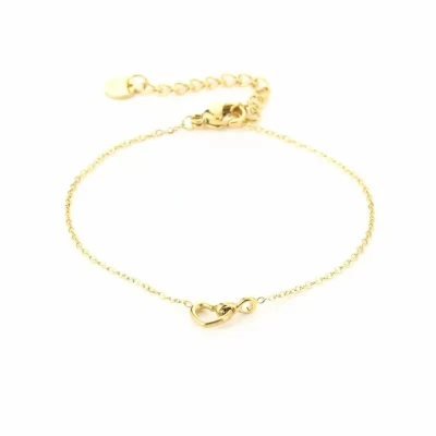 Afbeelding van Bijoutheek Armband (Sieraad) open hart infinity Goud