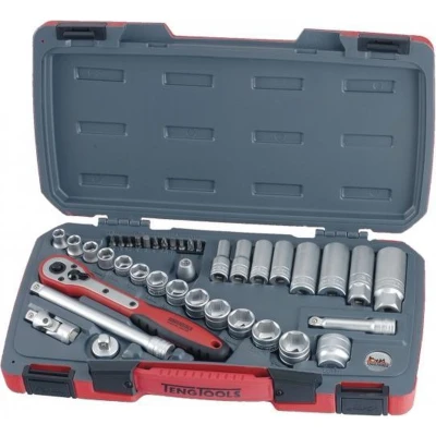 Afbeelding van T3839 Doppen en bitsset 3/8&quot; 39 dlg.