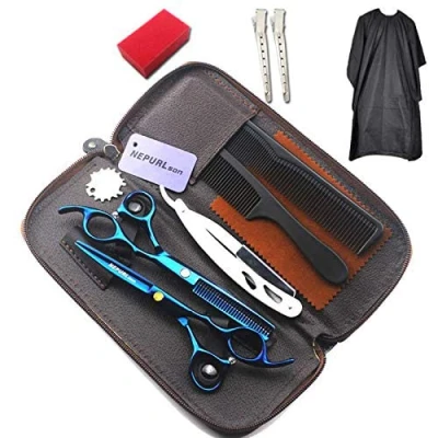 Afbeelding van JIESENYU Professionele kappersschaar 6 inch haar knippen dunner set Bule (Set2)