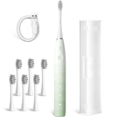 Afbeelding van Oclean Flow TravelGo Set Sonic elektrische tandenborstel, 180 dagen oplaadtijd, 5 standen, IPX7 waterdicht, 2 minuten timer, 6 DuPont邃｢ borstelkoppen, reisetui, groen
