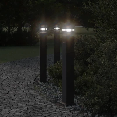 Afbeelding van Vloerlamp voor buiten met stopcontact 80 cm aluminium zwart