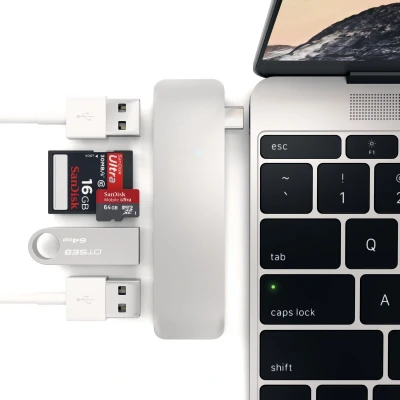 Afbeelding van Satechi USB C hub zilver ST TCUHS