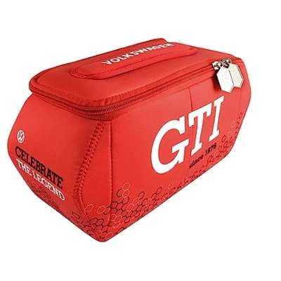 Afbeelding van BRISA VW Collection Volkswagen neopreen universele make up cosmetische cultuur reisapotheektas etui Golf GTI (zeshoek/rood/klein)