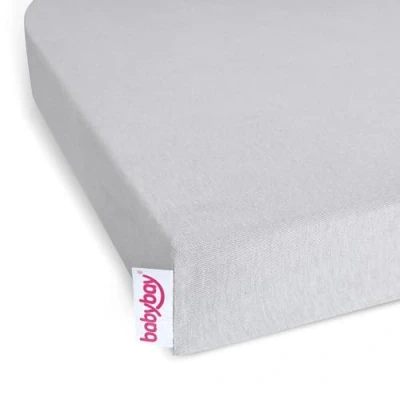 Afbeelding van babybay Jersey hoeslaken Deluxe geschikt voor model Maxi, Midi, Boxspring, Comfort en Plus, zachtgrijs