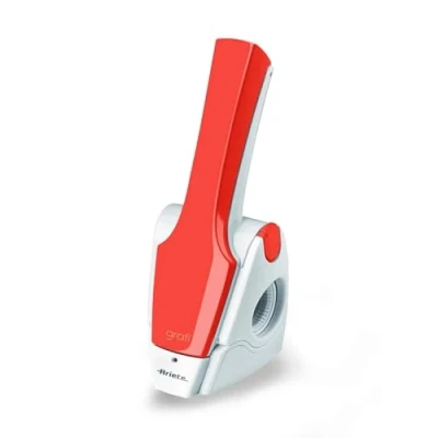 Afbeelding van Ariete Gratì 2.0 447, draadloze elektrische kaasrasp, inclusief roestvrijstalen wals, 1 kg kaas met een acculading, rasp voor verschillende ingrediënten, 1500 mAh, wit/oranje