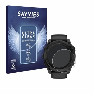 Afbeelding van Savvies Screenprotector voor Garmin Tactix 8 AMOLED (51 mm) Folie Beschermfolie transparant (6 Stuks)