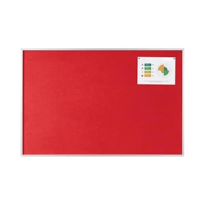 Afbeelding van Bi Office Viltbord New Generation, prikbord met aluminium frame, 90 x 60 cm, rood