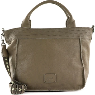 Afbeelding van FREDsBRUDER Leren Schoudertas Stines Shopper Dark Taupe Bruine