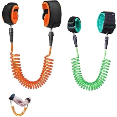 Afbeelding van Locisne 2 stuks anti verlies riemen, baby kinderen safety wandelen hand riem pols link bungee lijn veiligheid kleine harnase, reishulp (1,8 m + 2,5 m)