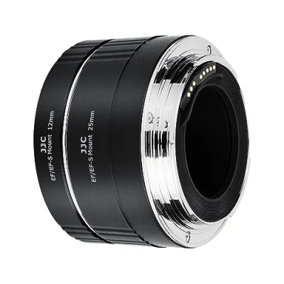 Afbeelding van JJC Macro verlengbuis (12 mm + 25 mm) autofocus voor Canon EF/EF S lenscamera&#039;s close up macrofotografie verlengring lichaam achterste lensdop set