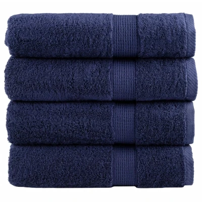 Afbeelding van vidaXL Badhanddoeken 4 st 600 g/m² 70x140 cm 100% katoen marineblauw, badhanddoek, zwemhanddoek, hamam handdoek, badlaken, sauna handdoek