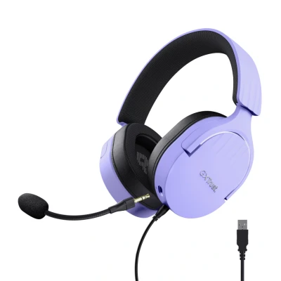 Afbeelding van Trust GXT 490P FAYZO Headset Bedraad Hoofdband Gamen USB Type A Zwart, Paars