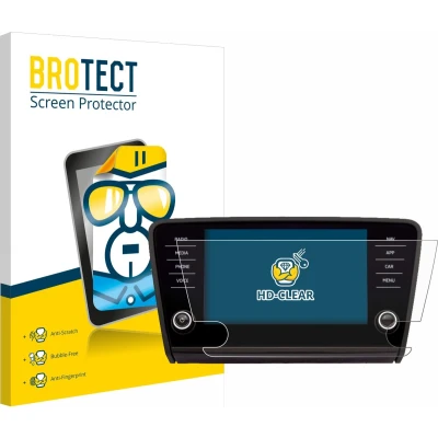 Afbeelding van BROTECT Schermbeschermer voor Skoda Amundsen Superb 2018 Infotainment System 8&quot; Screen Protector Transparant
