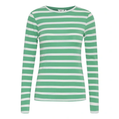 Afbeelding van b.young Bypamila Longsleeve, Dames, Maat: Large, Ming green mix