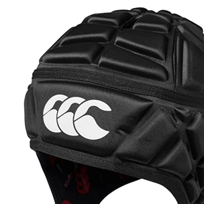 Afbeelding van Canterbury Unisex Raze Rugby Hoofdbeschermer Scrum Cap, volledige dekking Zachte rand kinband Ontworpen gaten voor ventilatie Schuimvulling Hoofdbeschermer, Zwart/Echt Rood, XS