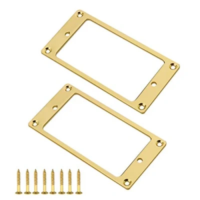 Afbeelding van OTOTEC 2 Stks Golden Humbucker Pickup Montage Ringen Met Schroeven Fittings 92x45.5x2mm Metalen Platte Cover Frame Voor Elektrische Gitaar Vervanging Onderdelen