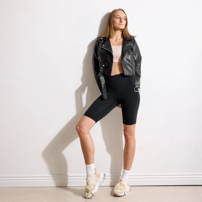 Afbeelding van Merry Style MS MS10 145 LE Dames Leggings Sport Vrijetijdsbroek Kort Viscose Sporbroek Yogabroek Zwart M
