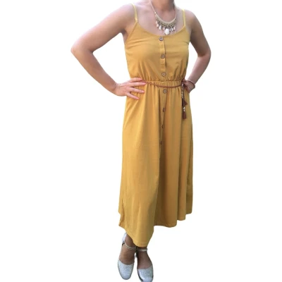 Afbeelding van Jurk met riem, okergeel, one size