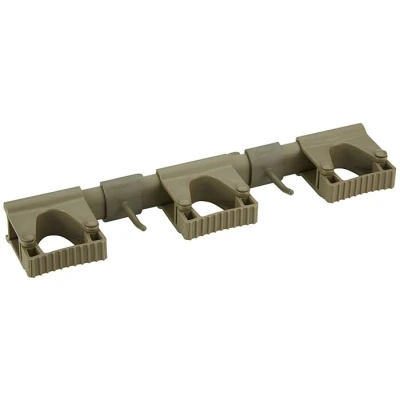 Afbeelding van Vikan Ophangsystemen Hygiene Hi Flex Ophangsysteem met 3 Rubber Band Klemmen en 2 Haken Bruin 420mm