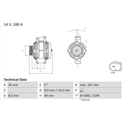 Afbeelding van Bosch Alternator/Dynamo 0 986 048 820
