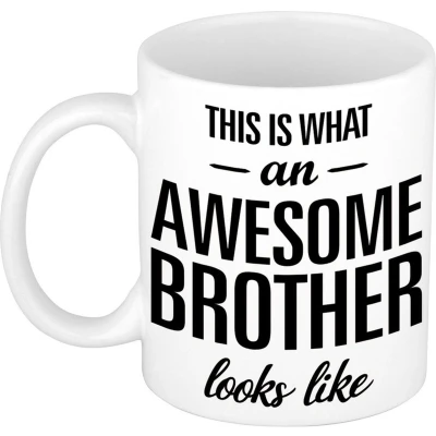 Afbeelding van Awesome brother cadeau mok / beker voor je broer 300 ml feest mokken