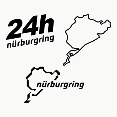 Afbeelding van Autodomy Stickers Nurburgring Verpakking met 2 stuks voor Auto of Motor (Zwart)