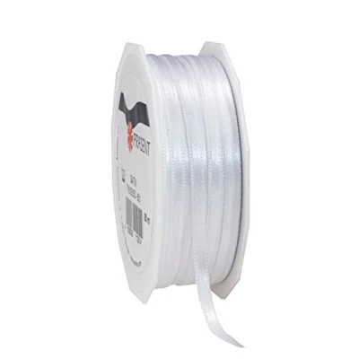 Afbeelding van Pressent cadeaulint, polyester, wit, 50 m spoel 3 mm