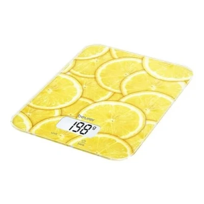 Afbeelding van Beurer KS 19 Lemon keukenweegschaal (digitale keukenweegschaal, met tarra weegfunctie, sensortoetsbediening, draagvermogen van 5 kg)