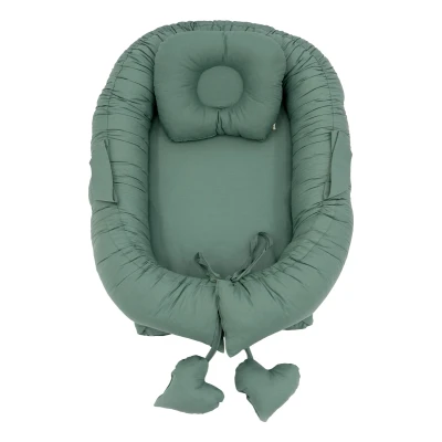 Afbeelding van Mordesign Emerald Green Babynest met Kussen D15