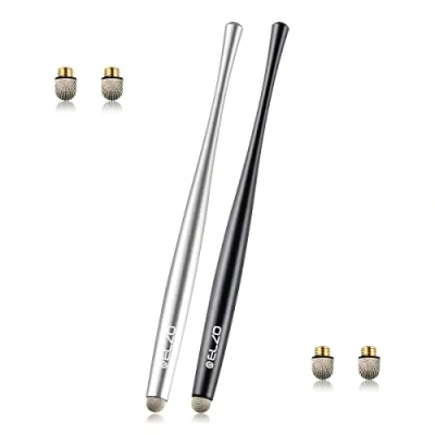 Afbeelding van ELZO Stylus Pen 2 Stuks Touch Universal 100% Compatibel met alle Tablets Touchscreen iPhone iPad Samsung Surface Huawei Chromebook, Zwart &amp; Zilver