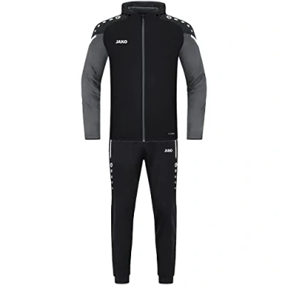 Afbeelding van Trainingspak Polyester Performance met capuchon Zwart/zachtgeel / M