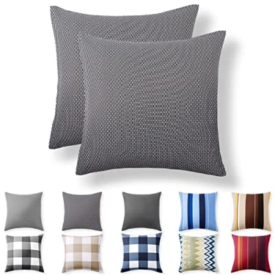 Afbeelding van Alreya set van 2 100% katoen renforcé kussenslopen 40 x cm met YKK ritssluiting Hypoallergeen zonder chemische stoffen Zwart diamant