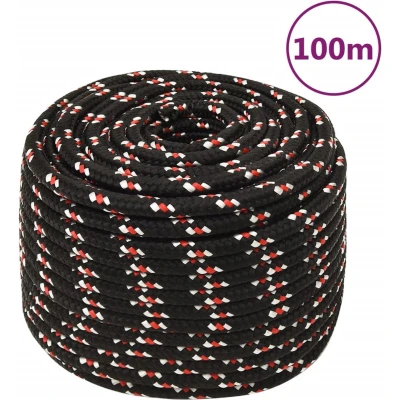 Afbeelding van vidaXL Boot touw 12 mm 100 m polypropyleen zwart