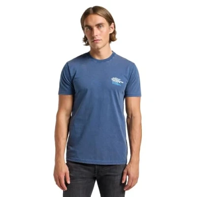 Afbeelding van Lee Medium LOGO TEE Tshirt print, Heren, Maat: Medium, Orion blue