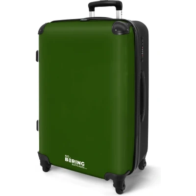 Afbeelding van NoBoringSuitcases.com Grote koffer Groen Effen Reiskoffer met 4 wielen Trolley op wieltjes Rolkoffer groot 60 liter Ruimbagage valies 20kg Valiezen voor volwassenen
