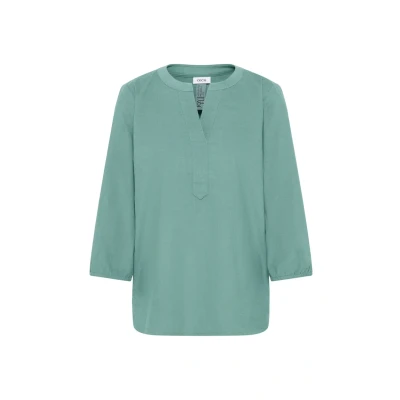Afbeelding van Cecil Split NECK Blouse, Dames, Maat: Small, Grün